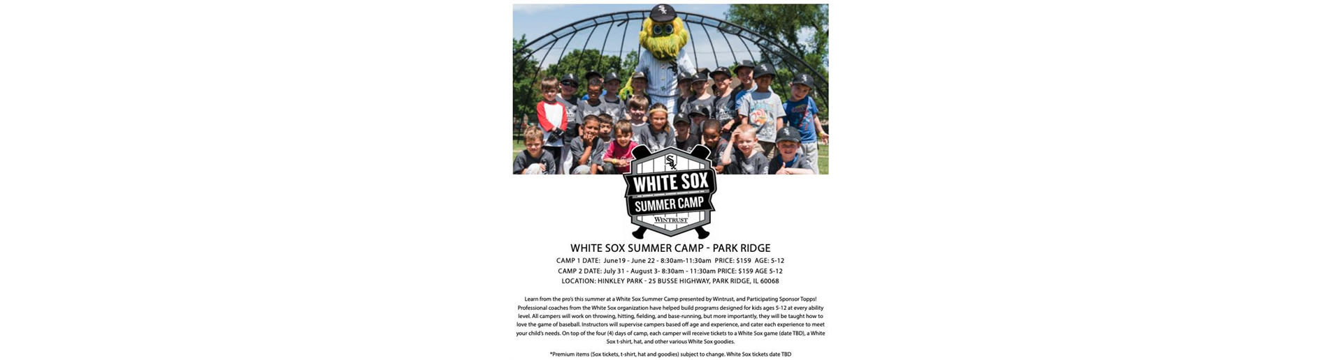 White Sox Camp in Park Ridge!